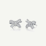Pendientes de botón con lazo "Honey Doll" y plata de ley FANCIME