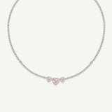 Collar de tenis de plata de ley con corazón halo "Srta. Encantadora" de FANCIME