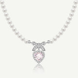 Collar de Plata FANCIME "Beso de Corazón" con Lazo de Azúcar
