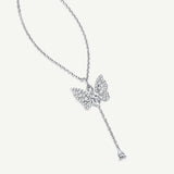 Collar de Plata con Cuerda de Tirar "Efecto Mariposa"