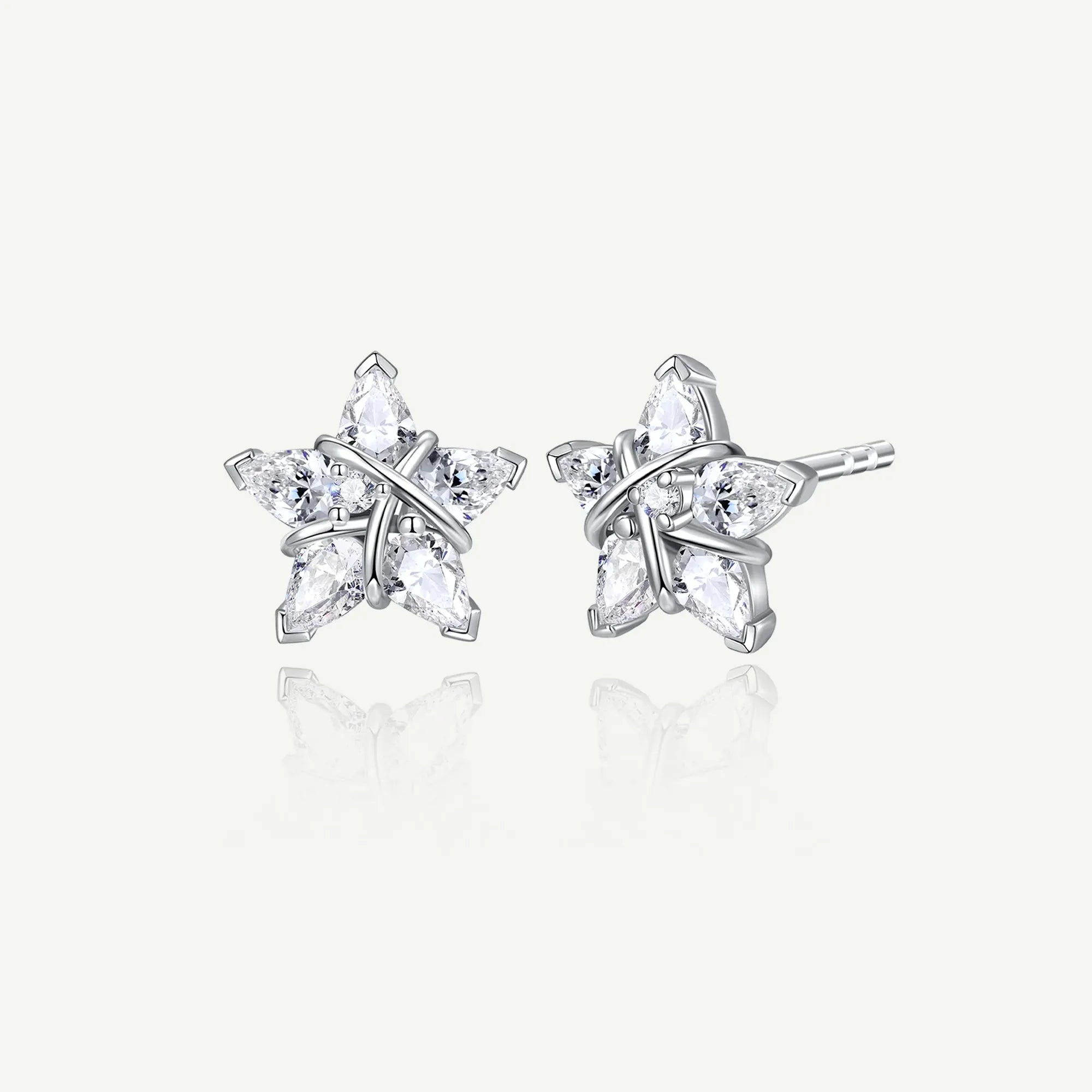 Pendientes de botón FANCIME "Ms Vega" Estrella Centelleante Alfa Lyrae de plata esterlina