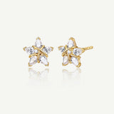 Pendientes de botón FANCIME "Ms Vega" Estrella Centelleante Alfa Lyrae de plata esterlina