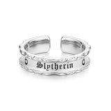 Harry Potter x FANCIME Anillo de Plata de Ley de la Casa Slytherin