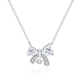 Collar de plata de ley con lazo mariposa "Crystal Bow" de FANCIME