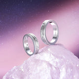 Anillos a juego de estrella de plata de ley FANCIME "Starlit Melody" para parejas