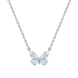 Collar de Plata de Ley con Esmalte Luminoso FANCIME "Mariposa Estelar"