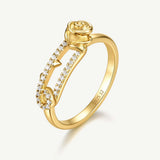 Anillo de plata con alfiler de rosa