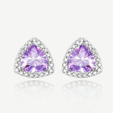 Trinity Essential Silver Earrings in Created Amethyst