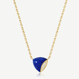 Trinity Silver Necklace in Natural Lapis Lazuli