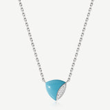 Trinity Silver Necklace in Created Turquoise
