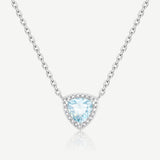 Trinity Essential Silver Necklace in Created Aquamarine