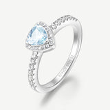 Trinity Essential Silver Ring in Created Aquamarine