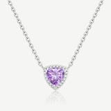 Trinity Essential Silver Necklace in Created Amethyst