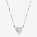 Trinity Silver Necklace in White Mother of Pearl