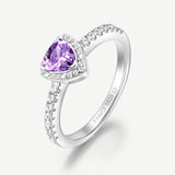 Trinity Essential Silver Ring in Created Amethyst