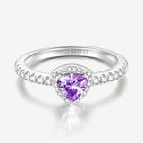 Trinity Essential Silver Ring in Created Amethyst