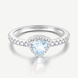 Trinity Essential Silver Ring in Created Aquamarine