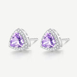 Trinity Essential Silver Earrings in Created Amethyst