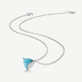 Trinity Silver Necklace in Created Turquoise