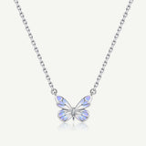 Collar de Plata de Ley con Esmalte Luminoso FANCIME "Mariposa Estelar"