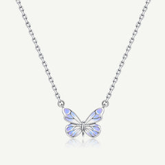 Collar de Plata de Ley con Esmalte Luminoso FANCIME "Mariposa Estelar"