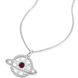 FANCIME Collar de plata de ley con piedra de nacimiento granate de enero "Promesa estelar"