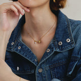 Collar de plata con alfiler de rosa