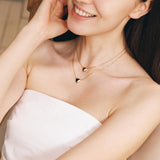 Trinity Silver Necklace in Natural Black Onyx