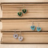 Trinity Signature Silver Earrings in Natural Malachite