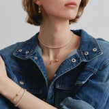 Collar de plata con alfiler de rosa