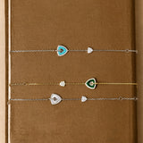 Trinity Signature Silver Bracelet in Natural Malachite