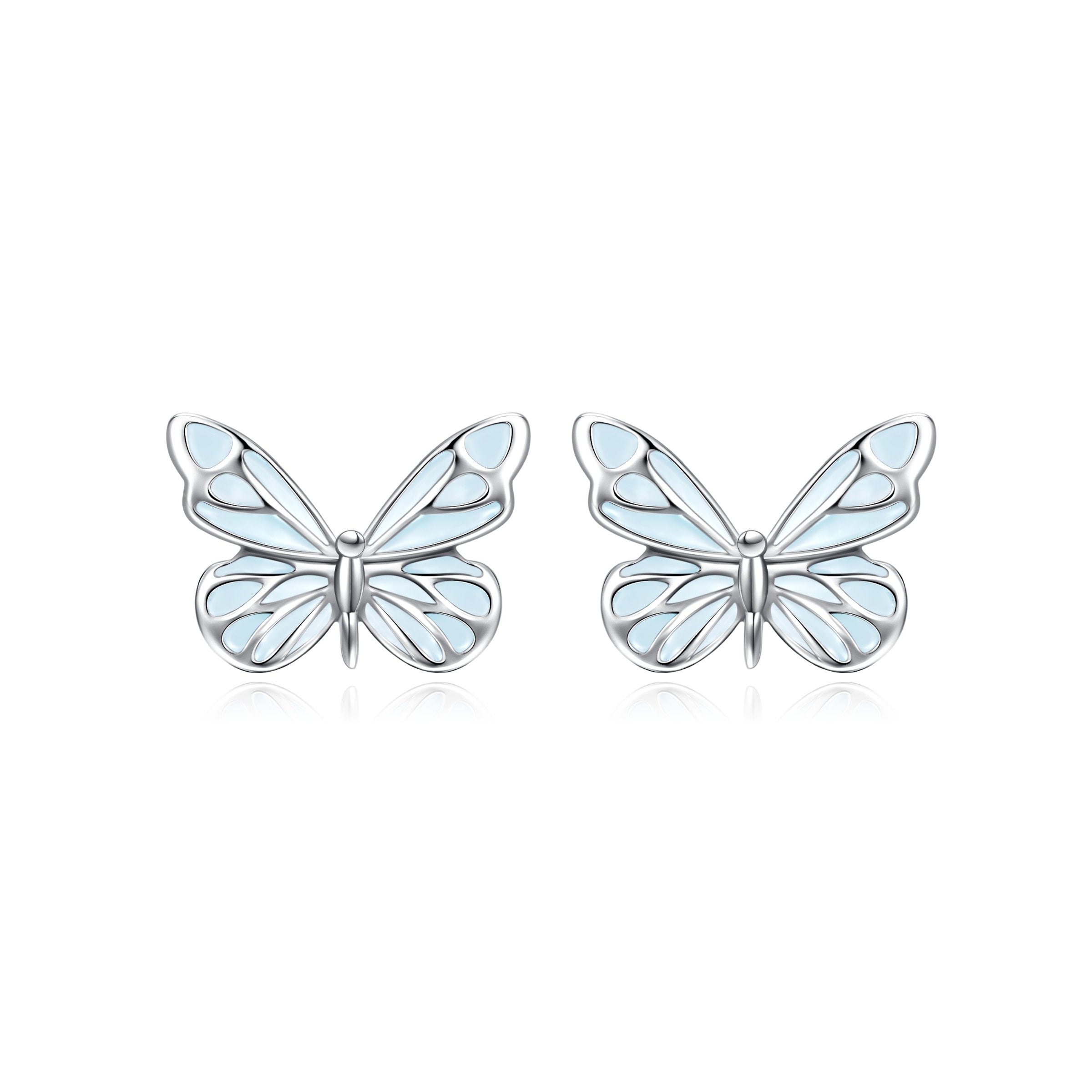 Pendientes luminosos de esmalte y plata de ley "Starlight Butterfly" de FANCIME