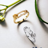 Anillo de plata con alfiler de rosa