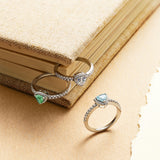 Trinity Essential Silver Ring in Created Aquamarine