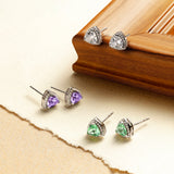 Trinity Essential Silver Earrings in Created Amethyst