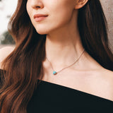 Trinity Silver Necklace in Created Turquoise