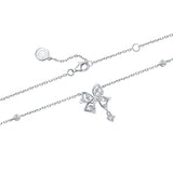 Collar de plata de ley con lazo floral mariposa “Blooming Bow” de FANCIME