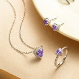 Trinity Essential Silver Earrings in Created Amethyst