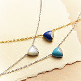 Trinity Silver Necklace in Created Turquoise