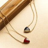 Trinity Silver Necklace in Natural Red Agate