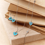 Trinity Signature Silver Necklace in Created Turquoise