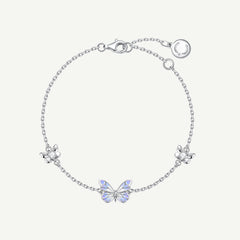 Pulsera de Plata de Ley con Esmalte Luminoso FANCIME "Mariposa Estelar"