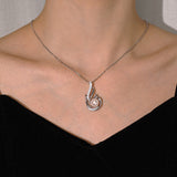 Collar de piedra de nacimiento de junio FANCIME Collar de perla de fénix Perla de agua dulce genuina de 9-10mm en plata de ley Joyería fina para mujer