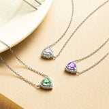 Trinity Essential Silver Necklace in Created Amethyst