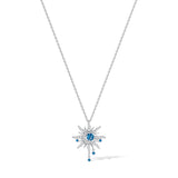 FANCIME "Soluna Nexus" Collar de plata de ley con topacio, piedra de nacimiento de diciembre