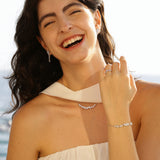 Collar con barra floral "Wisteria Whisper" en plata de ley