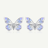 Pendientes luminosos de esmalte y plata de ley "Starlight Butterfly" de FANCIME