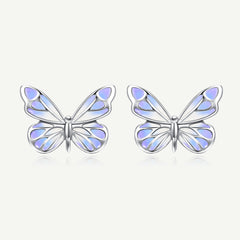 Pendientes luminosos de esmalte y plata de ley "Starlight Butterfly" de FANCIME