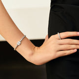 Pulsera de tenis de plata de ley con corte radiante "Axis" de FANCIME