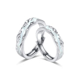 Anillos ajustables luminosos para parejas de plata de ley FANCIME "Año Luz"